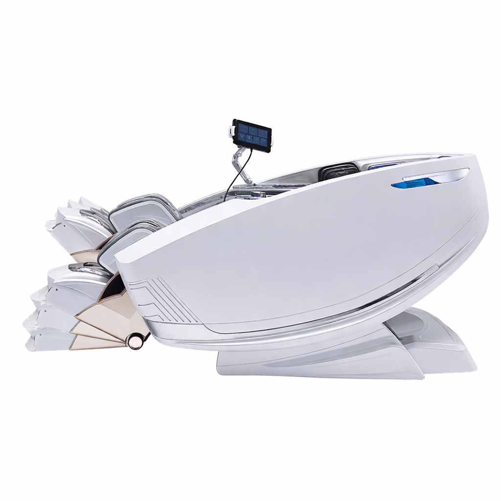 Cadeira de Massagem 4D Inteligente com Aquecimento, Bluetooth, 36 Airbags, Branca - Imagem 2