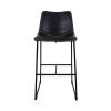 Banqueta Munich Estofada Preta com Encosto 74cm Base Metálica - Imagem 3
