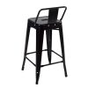 Banqueta Alta Industrial Preta em Aço 76cm Iron Tolix com Encosto - Decoreshop - Imagem 2