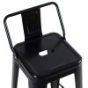 Banqueta Alta Industrial Preta em Aço 76cm Iron Tolix com Encosto - Decoreshop - Imagem 3