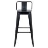 Banqueta Alta Industrial Preta em Aço 76cm Iron Tolix com Encosto - Decoreshop - Imagem 4