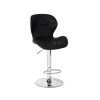 Banqueta Slim Material Ecológico Regulagem Altura Cor Preto Cromado Preto - Imagem 3