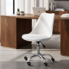 Cadeira com rodízios Tulipa Leda Office escritório Branco - Imagem 3