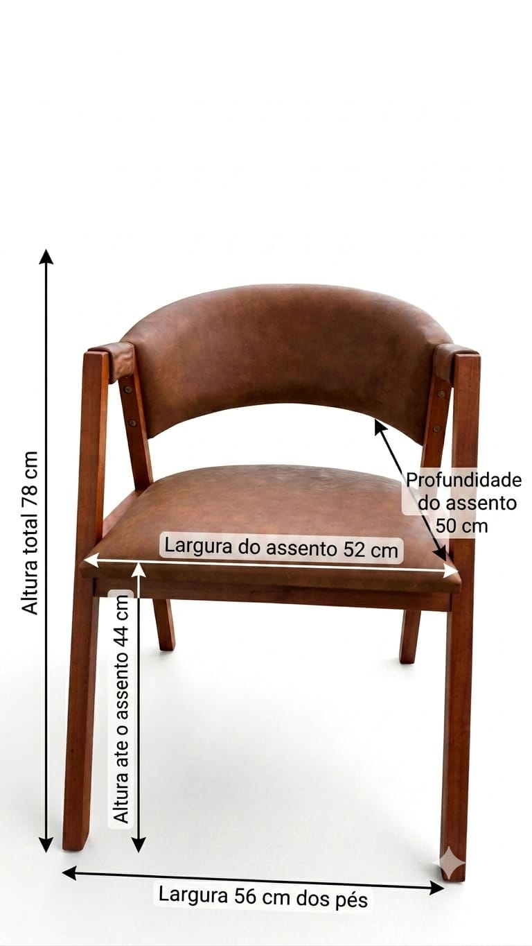 Cadeira Verona Durango Caramelo com Braços Madeira - Imagem 6
