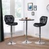 Banqueta Slim Material Ecológico Regulagem Altura Cor Preto Cromado Preto - Imagem 2