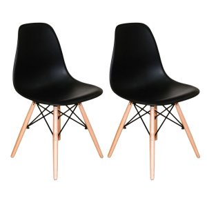 Alternative view of Conjunto Mesa Eiffel Redonda 70 Cm Mdf + 2 Cadeira Eames Eiffel Preto