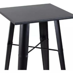 Alternative view of Mesa Bistro Iron Tolix Bistrô Alta De Bar Café  - 60x60 cm Preta