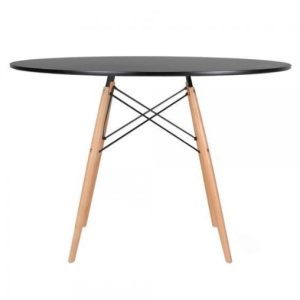 Alternative view of Conjunto Mesa Eiffel Redonda MDF 110cm Preta + 4 Cadeiras Eiffel DS331 Brancas