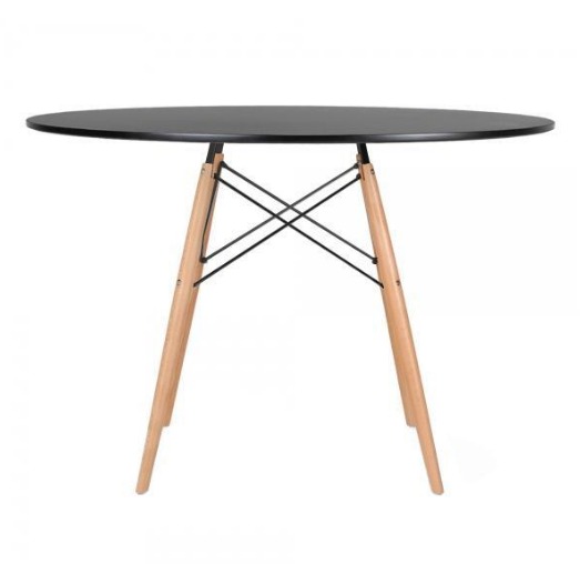 Mesa de Jantar Eiffel Charles Eames DKR Pé Palito 110cm Preta - Imagem 4
