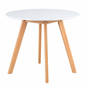Mesa De Jantar Redonda Leda 90cm Branca
