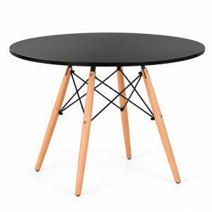 Mesa de Jantar Eiffel Charles Eames DKR Pé Palito 80cm Preta