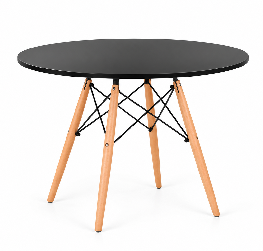 Mesa de Jantar Eiffel Charles Eames DKR Pé Palito 100cm Preta