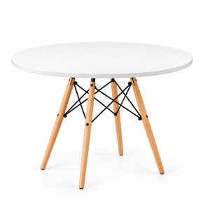 Mesa de Jantar Eiffel Charles Eames DKR Pé Palito 80cm Branca