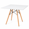 Mesa de Jantar Eiffel Quadrada Charles Eames DKR Pé Palito 80x80cm Branca