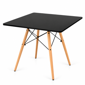 Mesa de Jantar Eiffel Quadrada Charles Eames DKR Pé Palito 80x80cm Preto