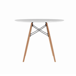 Alternative view of Conjunto de Jantar Mesa Eiffel 90cm Branca + 4 Cadeiras Eiffel DKR Pretas