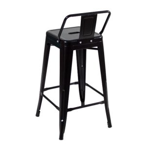 Alternative view of Banqueta Alta Industrial Preta em Aço 76cm Iron Tolix com Encosto - Decoreshop