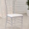 Cadeira Tiffany Cristal Transparente com Assento Estofado Branco - Imagem 2