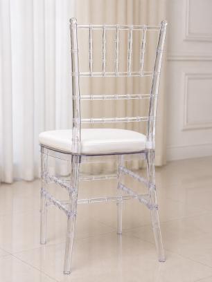 Cadeira Tiffany Cristal Transparente com Assento Estofado Branco - Imagem 3