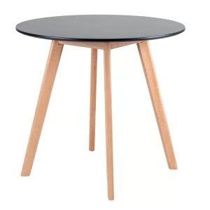 Mesa De Jantar Redonda Leda 80 cm preta